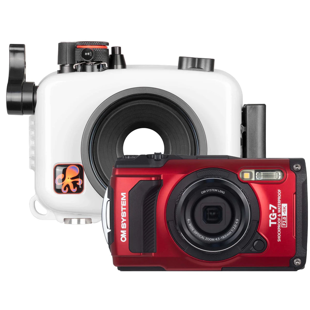 Ikelite TG-7 housing, OM System FCON-02 wideangle lens, adapter and Ikelite dome
