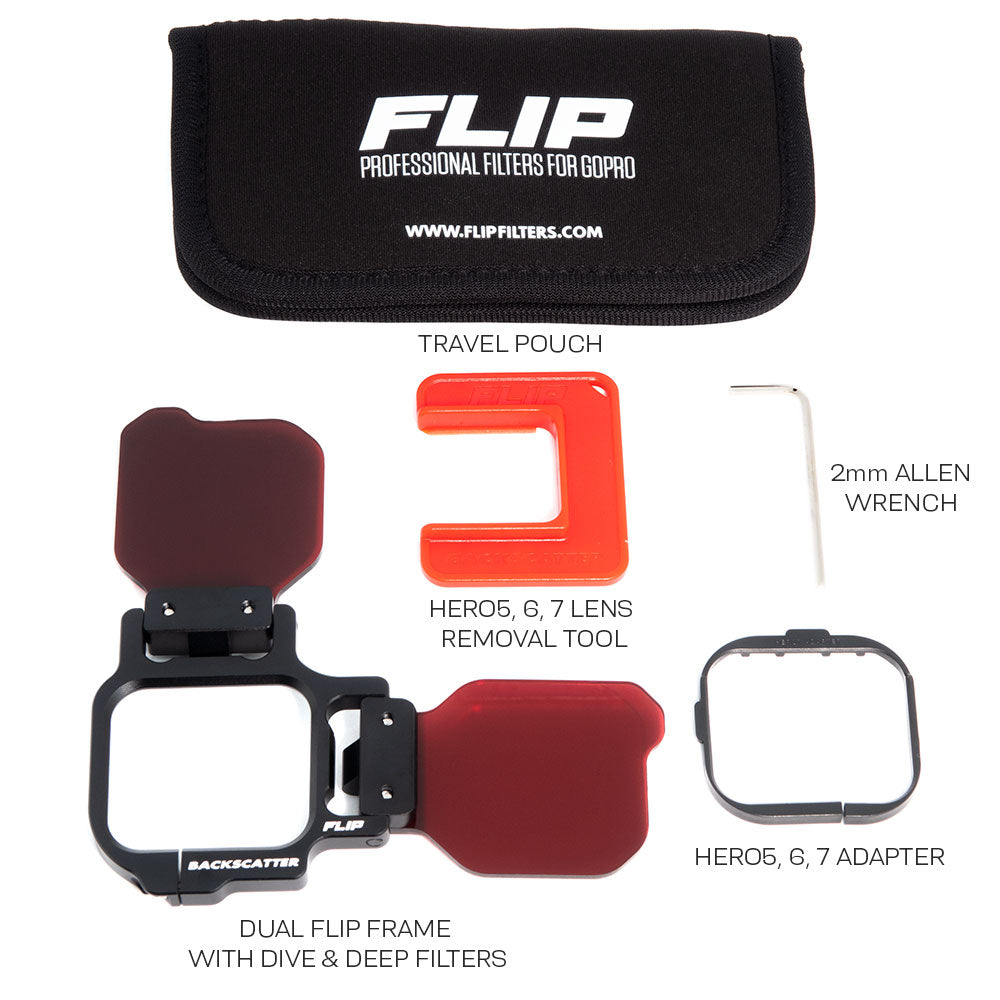 FLIP12 Two Filter Kit with DIVE & DEEP Filters for GoPro HERO 5, 6, 7, 8, 9, 10, 11, 12, 13