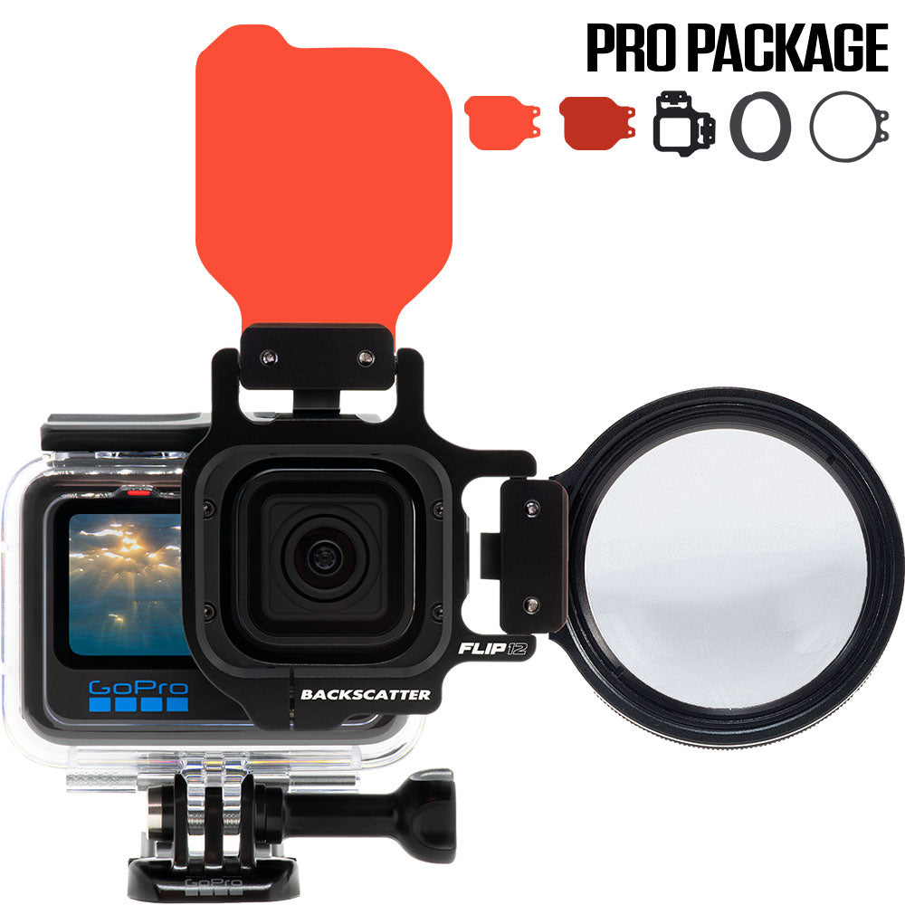 FLIP12 Pro Package with DIVE & DEEP Filters & +15 MacroMate Mini Lens for GoPro HERO 5, 6, 7, 8, 9, 10, 11, 12, 13