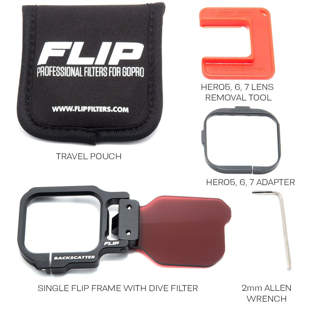 FLIP13 One Filter Kit with DIVE Filter for GoPro HERO 5, 6, 7, 8, 9, 10, 11, 12, 13