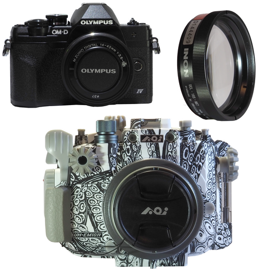 OM-D EM10 IV Camera + Backscatter Housing Macro Package