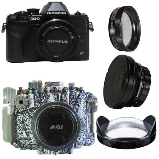 OM-D EM10 IV Camera + Backscatter Housing Super Wide & Macro Package
