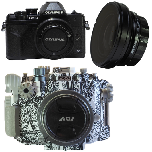 OM-D EM10 IV Camera + Backscatter Housing Wide Angle Package