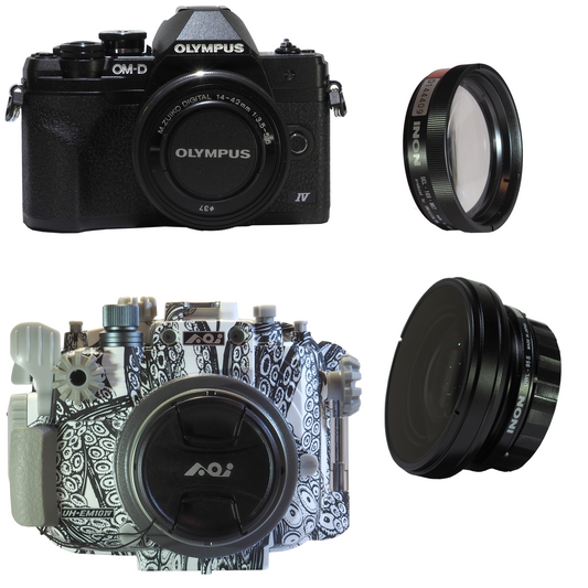 OM-D EM10 IV Camera + Backscatter Housing Wide Angle & Macro Package