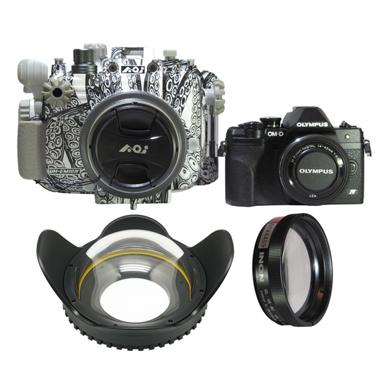 OM-D EM10 IV Camera + Backscatter Housing Air Lens & Macro Package
