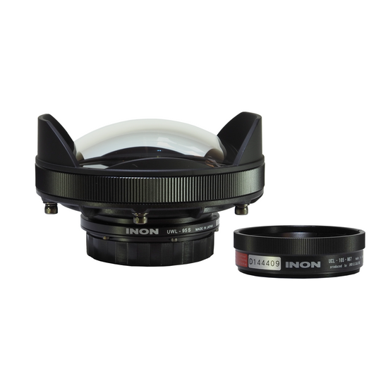 Inon UWL-95S Wide Angle Lens + Dome Unit IIIA + Inon UCL165 Macro Lens
