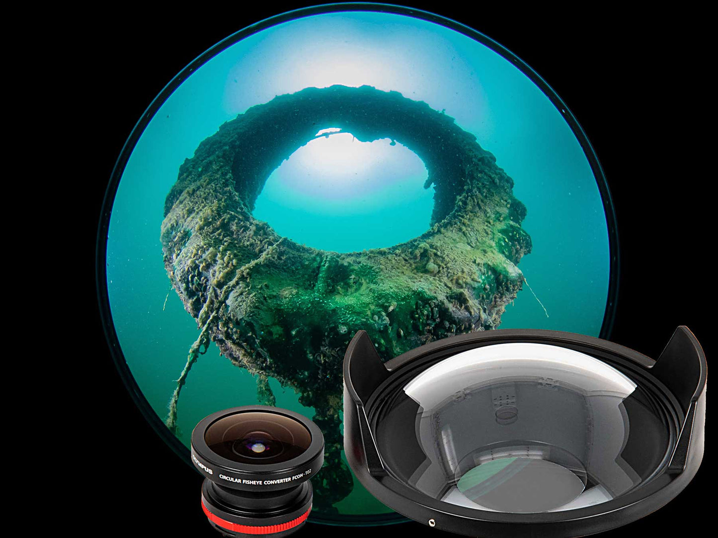 DOME PORT OLYMPUS FCON-T02 KIT WITH LENS